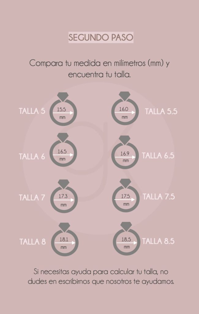 Guía de tallas para tus anillos - Gleka Joyería