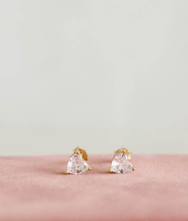 aretes corazon de plata
