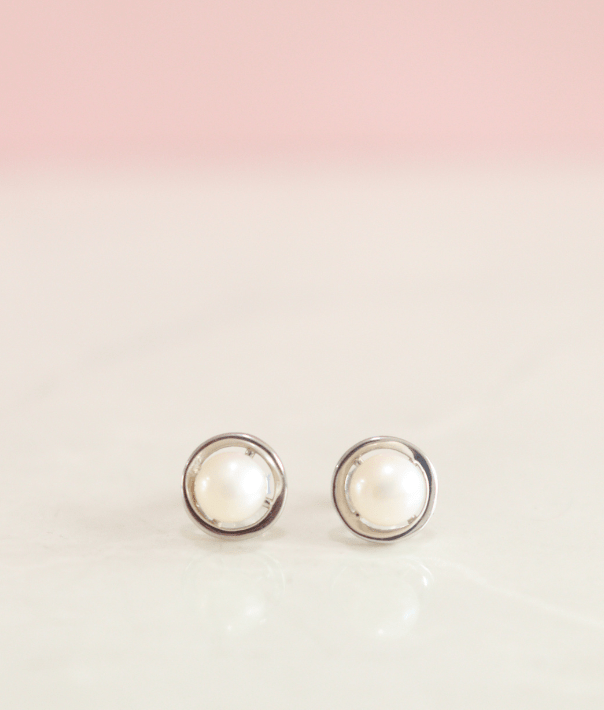 aretes perlas y plata