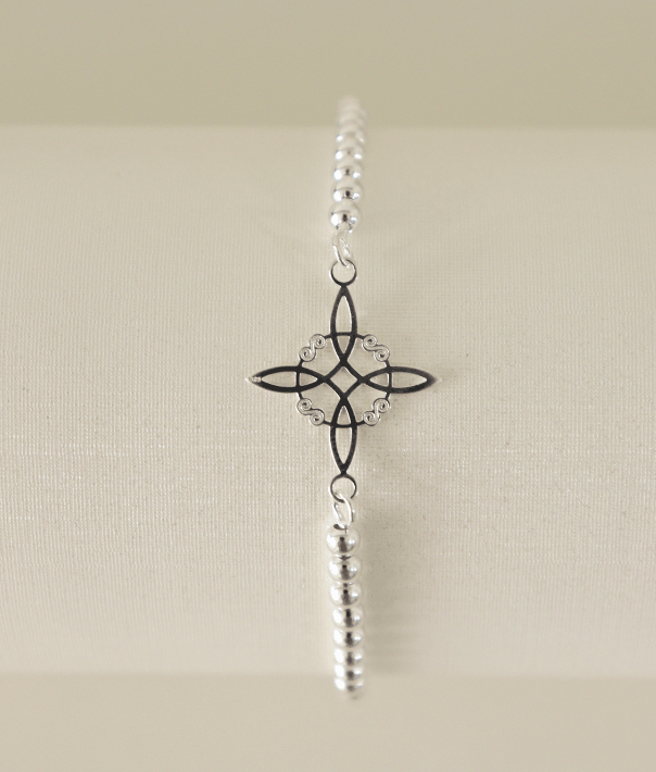 pulsera nudo de bruja plata
