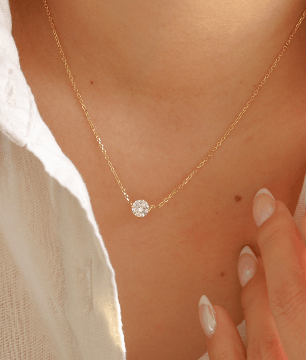 collar flotante plata