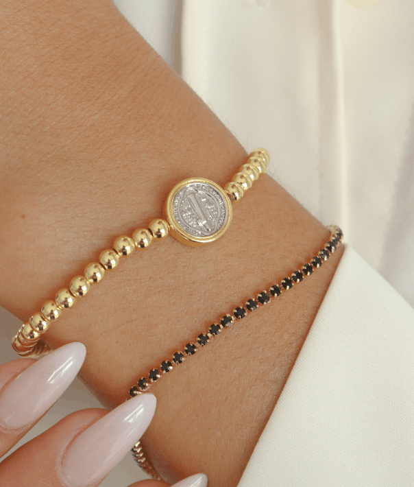 pulsera san benito de acero elastico