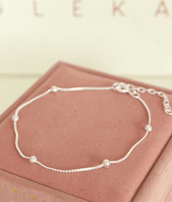 pulsera de bolitas plata